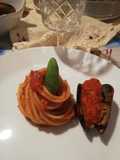 Spaghetti al pomodoro con cozze ripiene