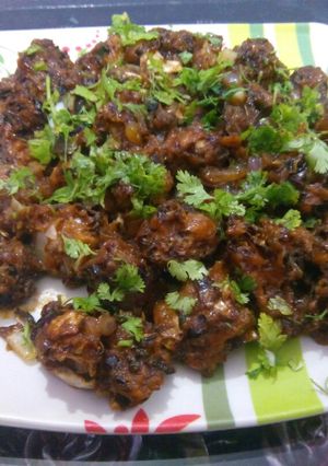 A picture of Dry Manchurians.