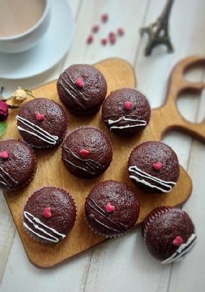 عکسی از دستور کاپ کیک شکلاتی گردویی (بدون تخم مرغ و شیر)
