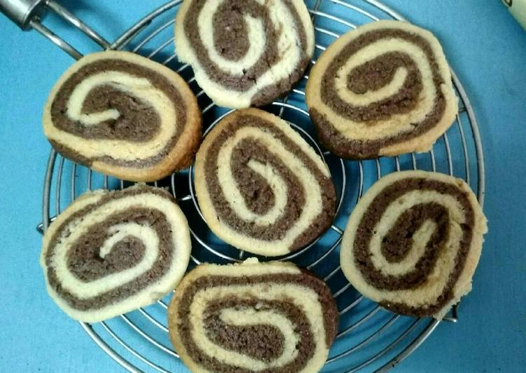 Recipe of Super Quick Homemade Chocolate Pinwheel Cookies