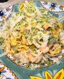 Tagliatelle com Camarão e Lascas de Parmesão