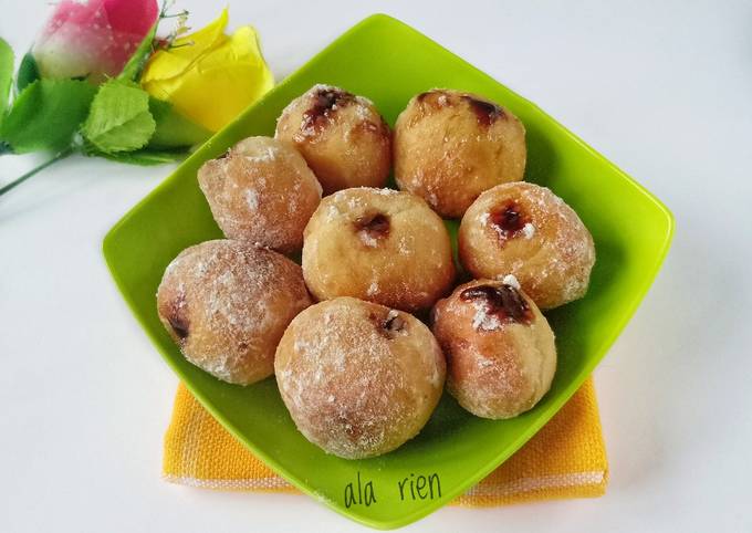 Bagaimana cara bikin Mini Bomboloni Tanpa Telur &amp; Margarin yang nagih banget