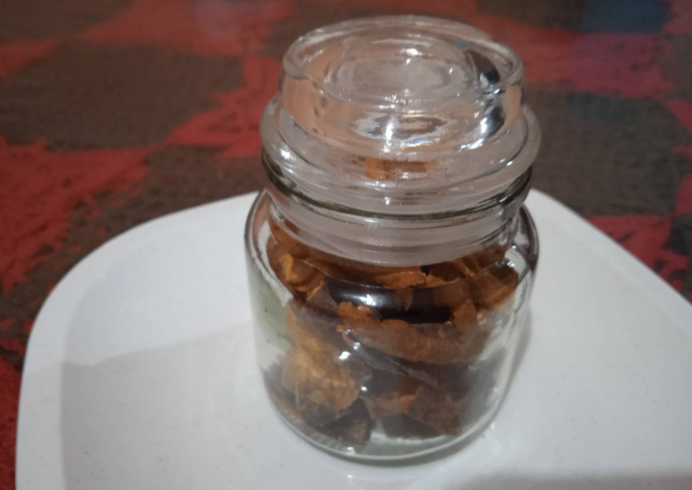 Cáscara de durazno deshidratada en horno airfry