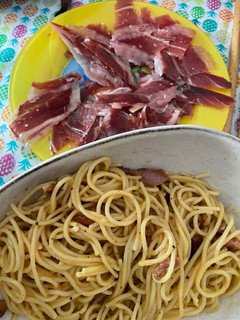Una foto de Spaghetti carbonara