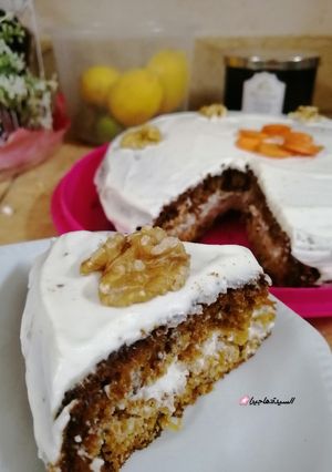 صورة لوصفة كيكة الجزر🥕🥧