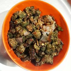 A picture of Bhendi fry.