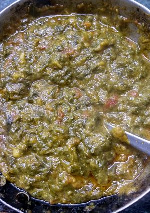 A picture of Sarson bhaji curry.