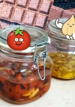 صورة لوصفة كونفي الطماطم /والثوم tomato confit//////garlic confit