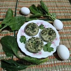 Steamed Egg Spinach Muffins A picture of Steamed Egg Spinach Muffins.