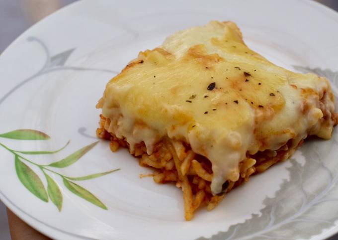 Cheesy Baked Spaghetti