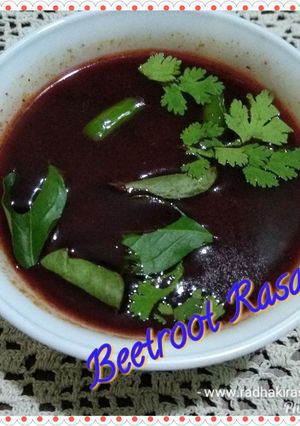 A picture of Beetroot Rasam.