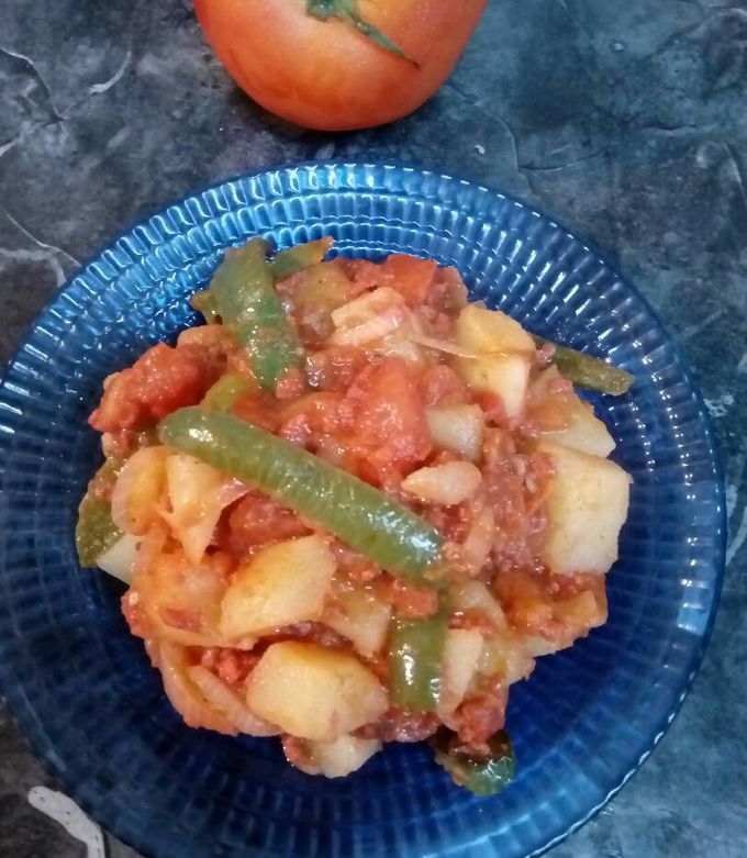 Una foto de Papas con chorizo y rajas