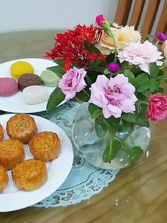 Hình của món Bánh nướng trung thu nhân chay - Nồi chiên không dầu.