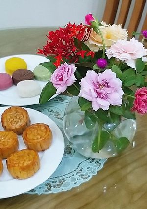 Hình của món Bánh nướng trung thu nhân chay - Nồi chiên không dầu.