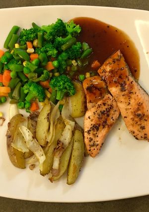 Foto resep Steak Salmon Saus Blackpep