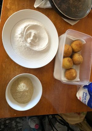 Foto principal de Croquetas de pana Rellenas de manchémosle y jamón