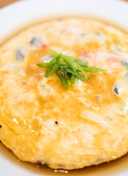 Chinese-style omelette with seafood stick and sweet vinegar sauce