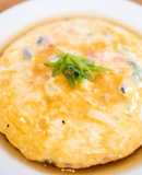 Chinese-style omelette with seafood stick and sweet vinegar sauce
