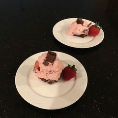 A picture of Strawberry Cream Brownie Sqares.
