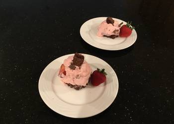 Fast Cooking Methods Strawberry Cream Brownie Sqares Delicious Simple