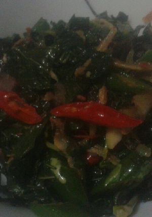 Foto resep Tumis daun singkong teri