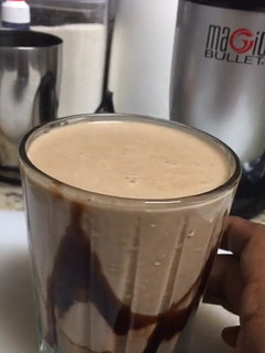 A picture of Cashews nuts chocolate shake iftar special.