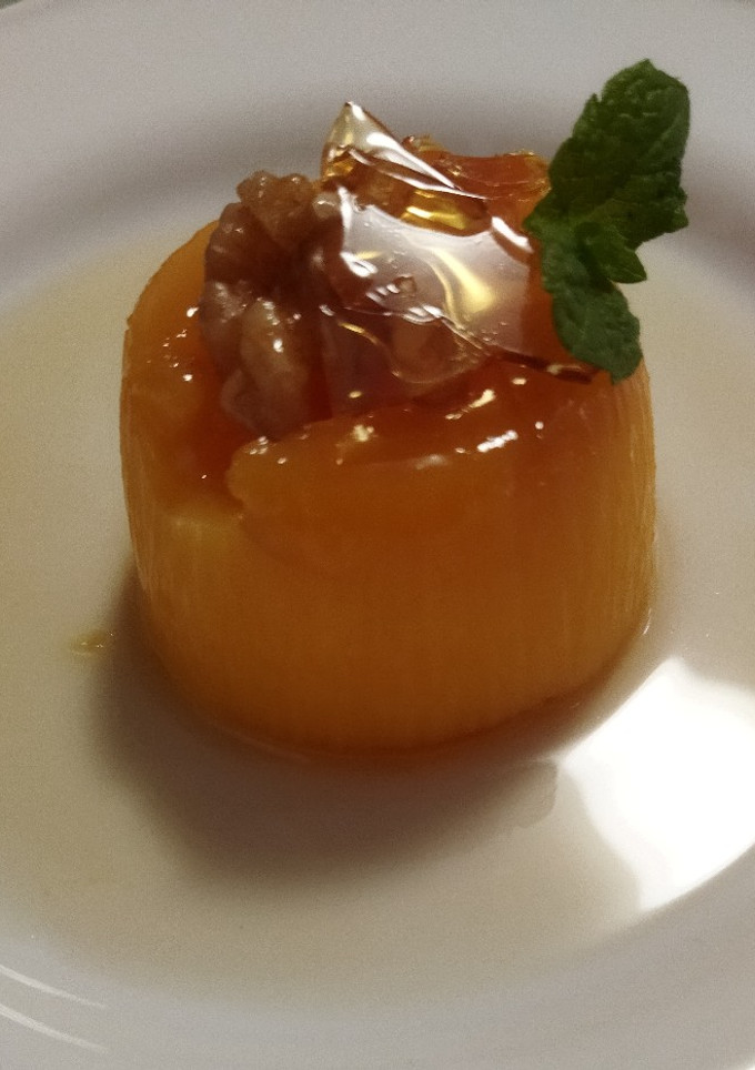 Una foto de Flan de naranja