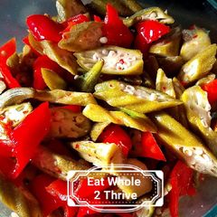 A picture of Okra kraut /lacto-fermentation.
