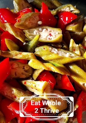 A picture of Okra kraut /lacto-fermentation.