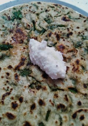 A picture of Palak paratha.