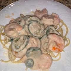 A picture of Jalapeno Shrimp Alfredo Spaghetti.