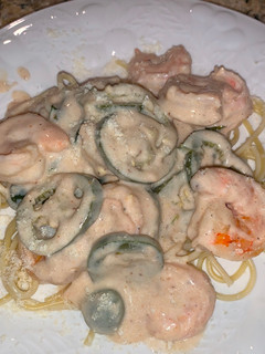 A picture of Jalapeno Shrimp Alfredo Spaghetti.