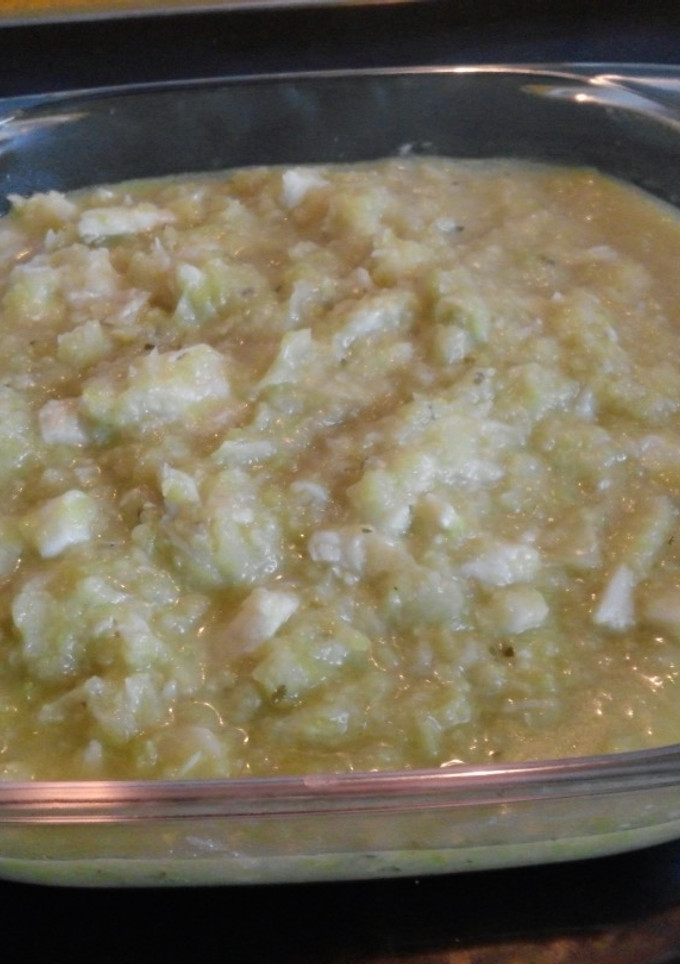 Una foto de Migas de Bacalao con gambitas y calabacín (Thermomix)