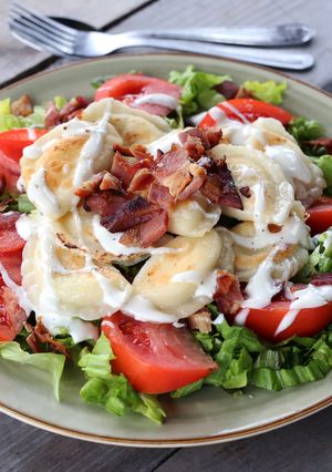 A picture of BLT Salad Perogies.