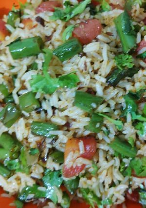 A picture of फ्रेंच बीन्स पुलाव (French beans Pulav).