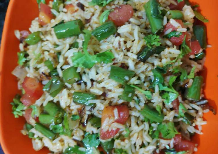 फ्रेंच बीन्स पुलाव (French beans Pulav)