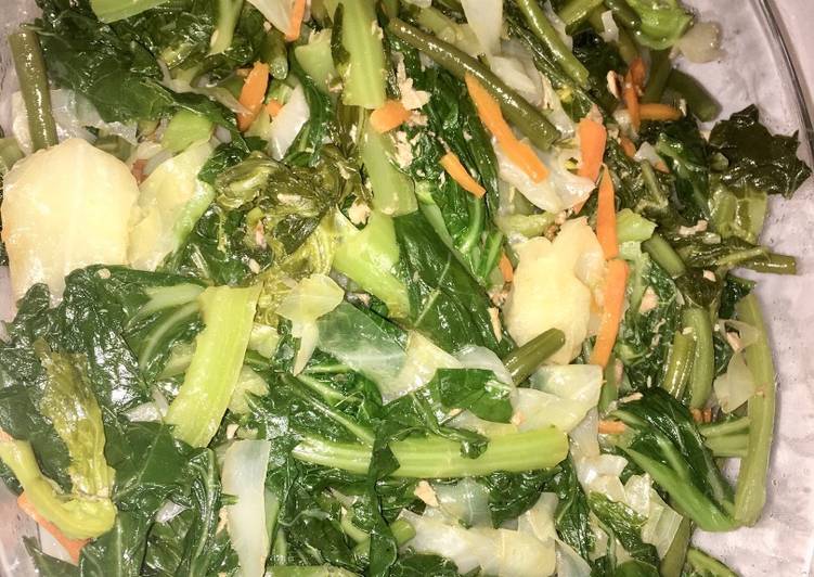 Steps to Make Super Quick Homemade Steamed kale salad