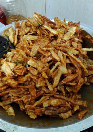 Foto resep Keripik singkong pedas manis