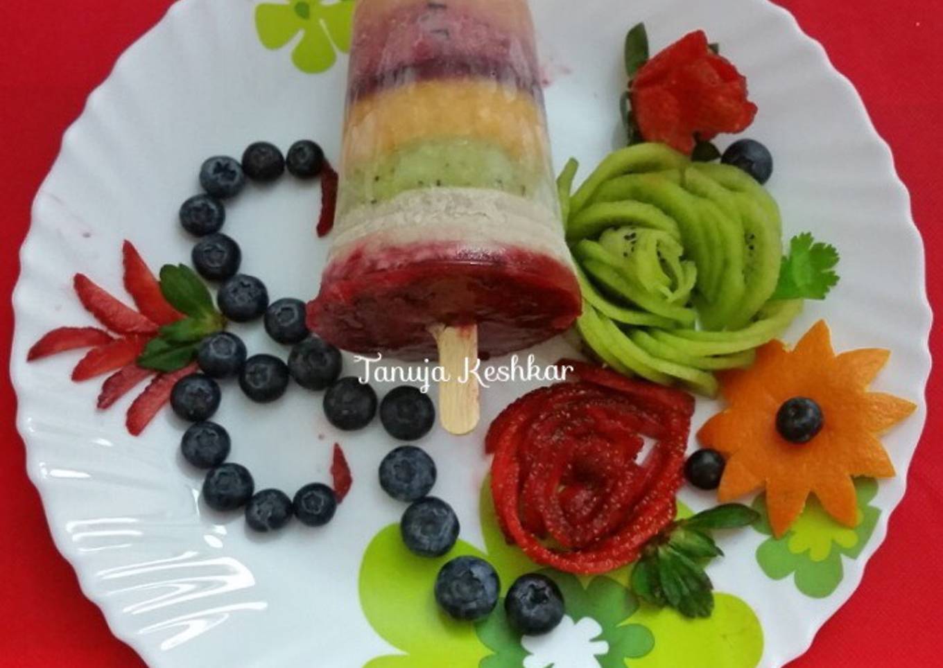 Recipe of Favorite Fruity Rainbow ice cream popsicles