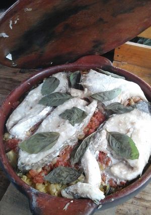 Una foto de Arroz del pescador con agua de mar
