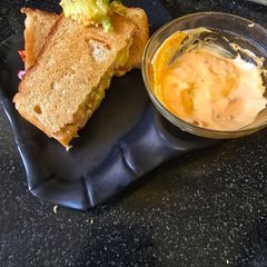A picture of Tofu avocado sandwich.