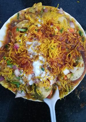 A picture of Sev Poori.