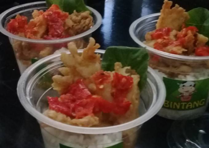 Resep Rice Cup Jamur crispy Geprek 🍓Lintang🍓 Anti Gagal