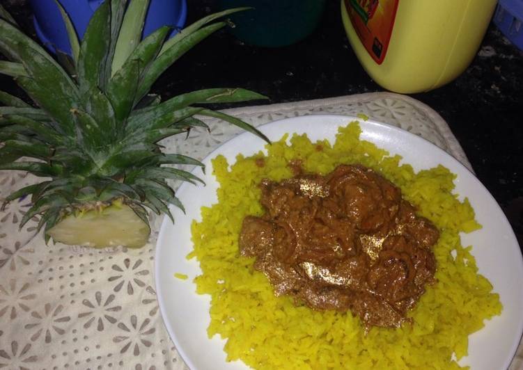 Recipe of Homemade Pineapple,coconut and turmeric rice