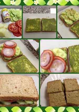 A picture of Mumbai vegetable Sandwich { street Food }.