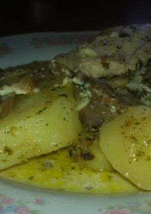 Una foto de Pechuga con papas a la crema