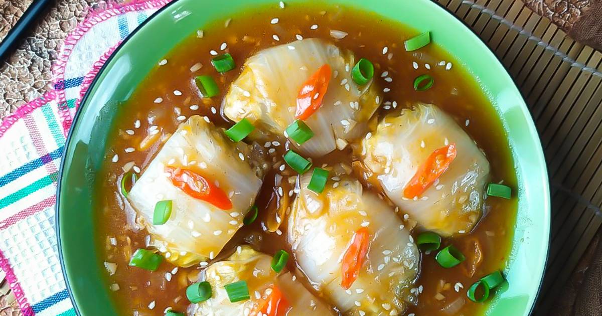 Resep Sawi Gulung Isi Tahu Ayam Dan Telur Oleh Pawon Mommy Najam Cookpad