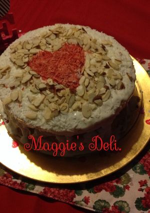 Una foto de Pastel de coco y tres leches San Valentín