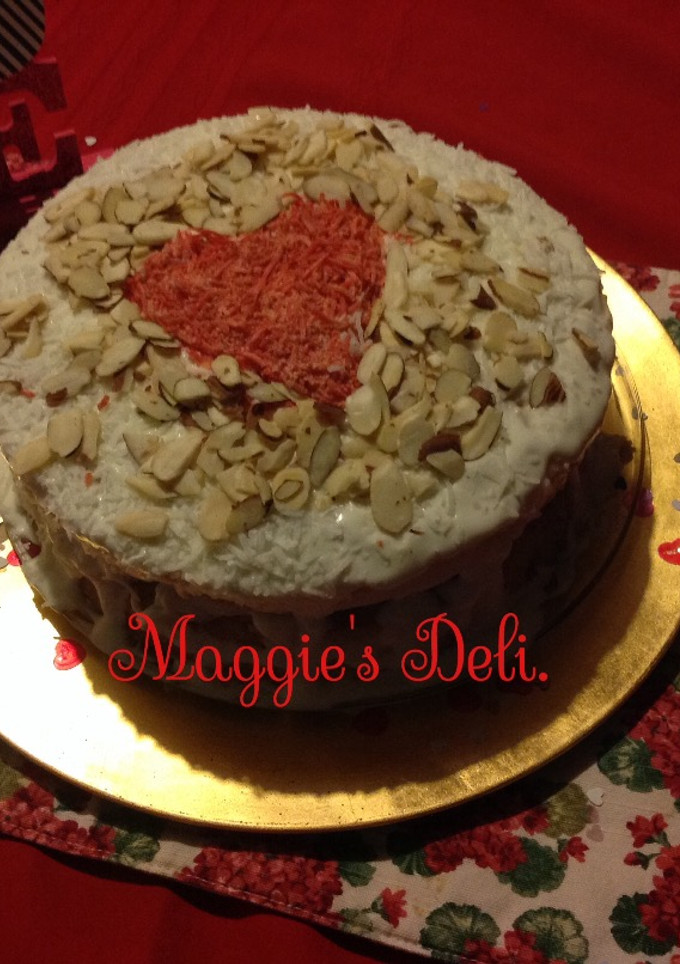 Una foto de Pastel de coco y tres leches San Valentín
