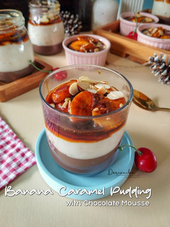 Foto resep Banana Caramel Pudding with Chocolate Mousse
